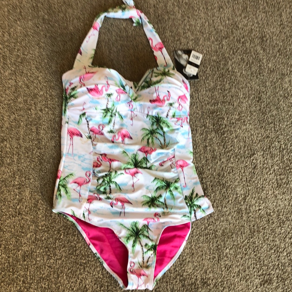 Marilyn Monroe ruched halter slimming bathing suit